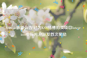 Gate.io最新公告 已为KSM插槽拍卖项目Integritee中标用户派发首次奖励