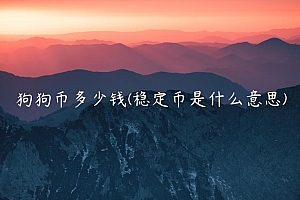 狗狗币多少钱 – 稳定币是什么意思