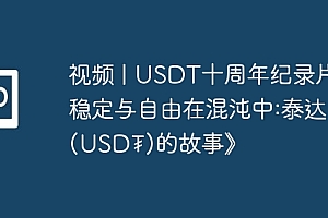 视频 | USDT十周年纪录片《稳定与自由在混沌中:泰达币(USD₮)的故事》