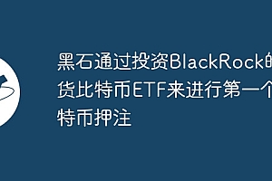 黑石通过投资BlackRock的现货比特币ETF来进行第一个比特币押注