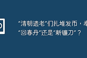 “清朝遗老”们扎堆发币,奉上的是“回春丹”还是“新镰刀”?