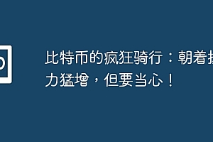 比特币的疯狂骑行:朝着抵抗力猛增,但要当心!