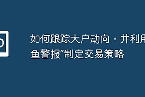 如何跟踪大户动向,并利用“鲸鱼警报”制定交易策略