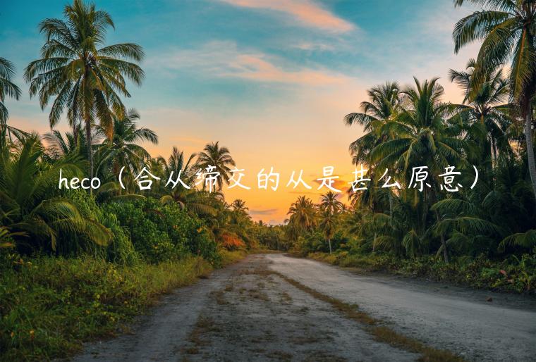 hco（合从缔交的从是甚么原意）-第1张图片-欧意交易所