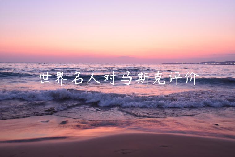 世界名人对马斯克评价-第1张图片-欧意交易所