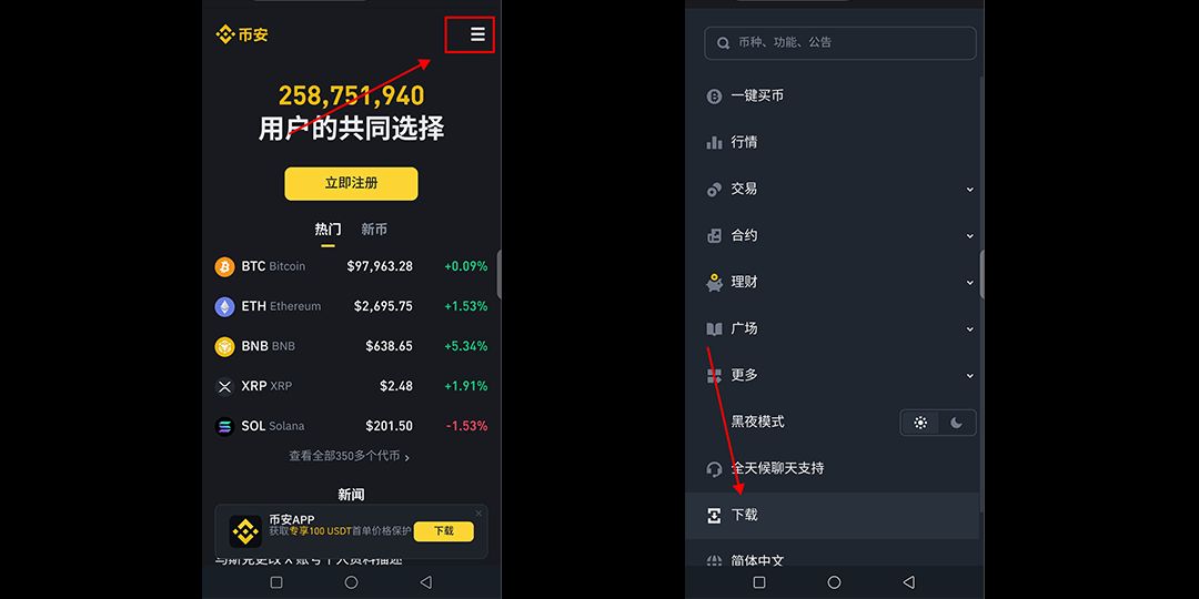 找到下载入口