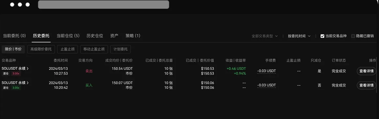 为什么历史委托和历史仓位的收益不一致？