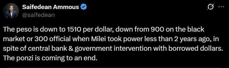 比索自由落体式下跌 —— 美国对阿根廷的援助遭比特币（BTC）支持者质疑原因解读